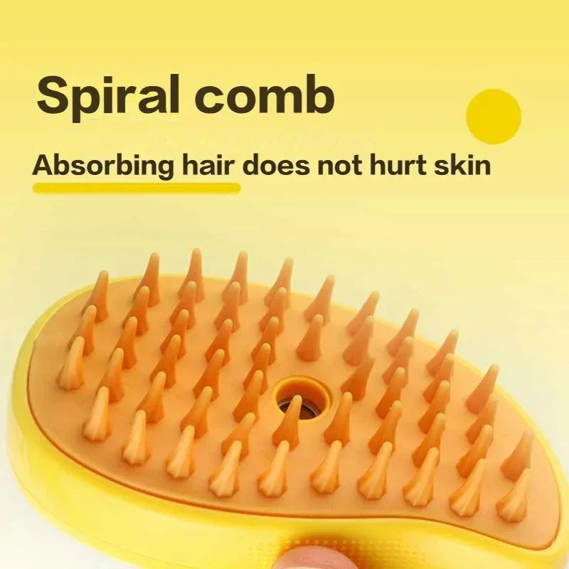 Steam Brush For Massaging and Grooming Your Pet