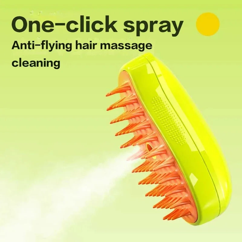 Steam Brush For Massaging and Grooming Your Pet