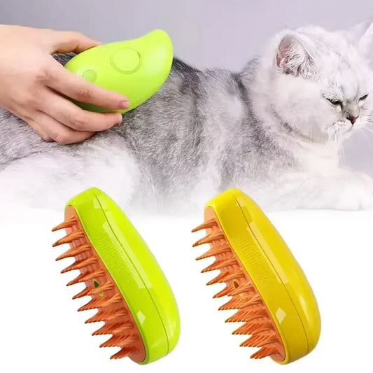 Steam Brush For Massaging and Grooming Your Pet